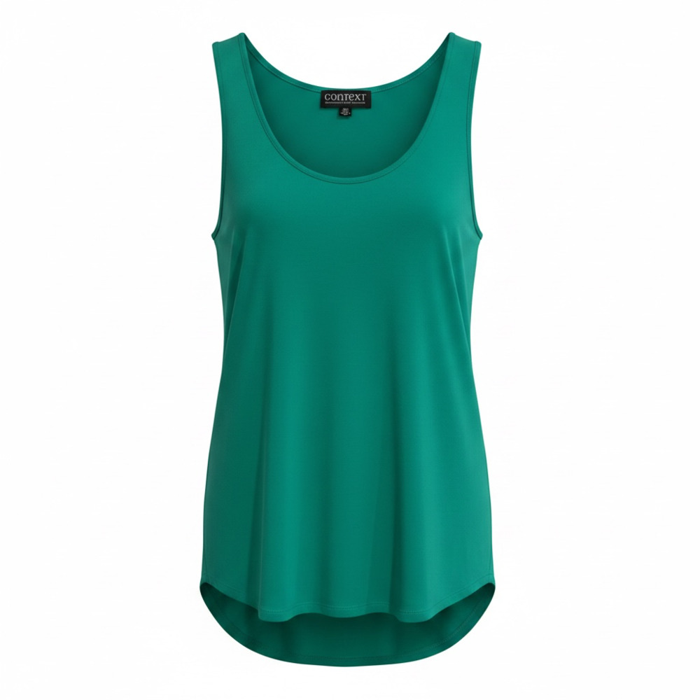 Context Exclusively At Lord And Taylor Green Scoop Neck Sleeveless Flowy Tank To